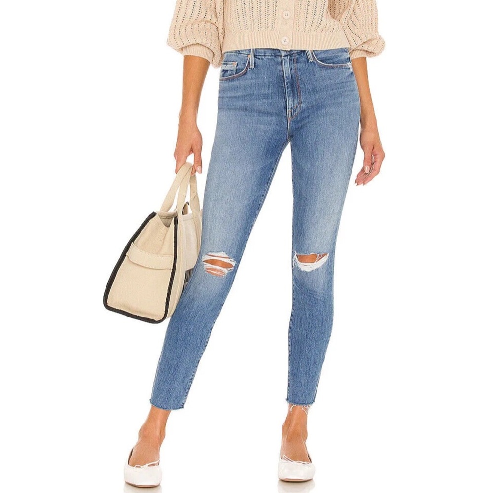 Mother Denim Women’s Looker Ankle Fray Stretch Skinny Not Cut & Pasted Size 32